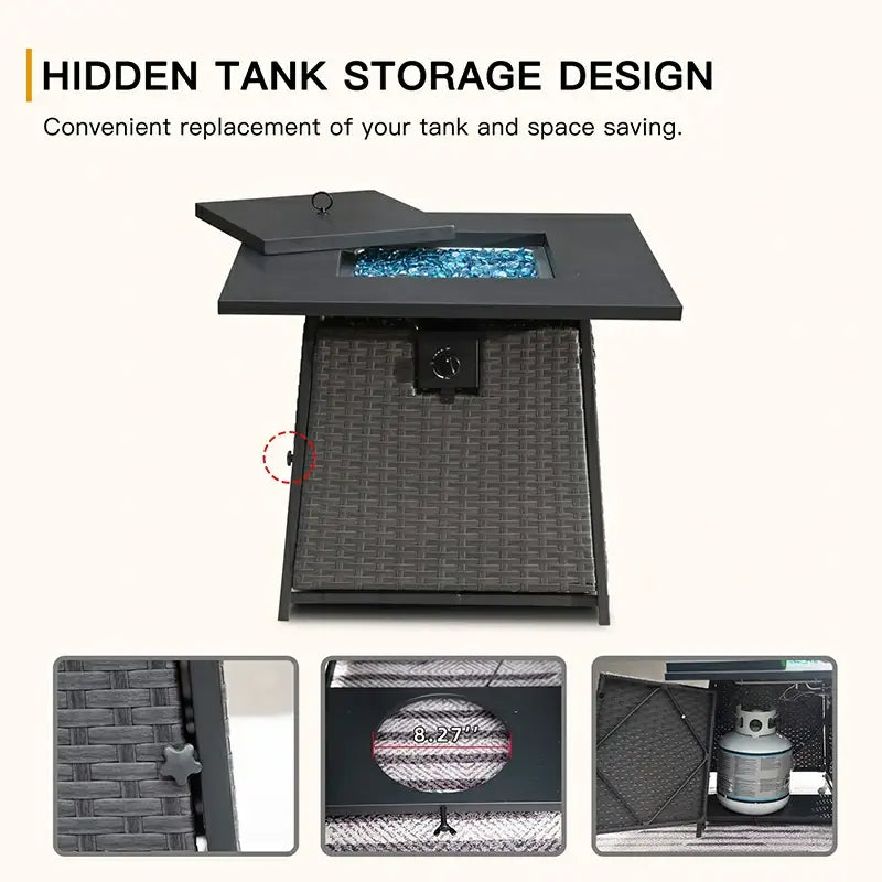 Domi Propane Fire Pits Square Table#size_32-inch