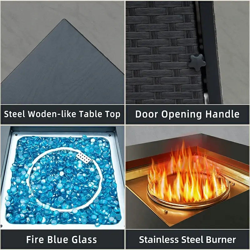 Domi Propane Fire Pits Square Table#size_28-inch