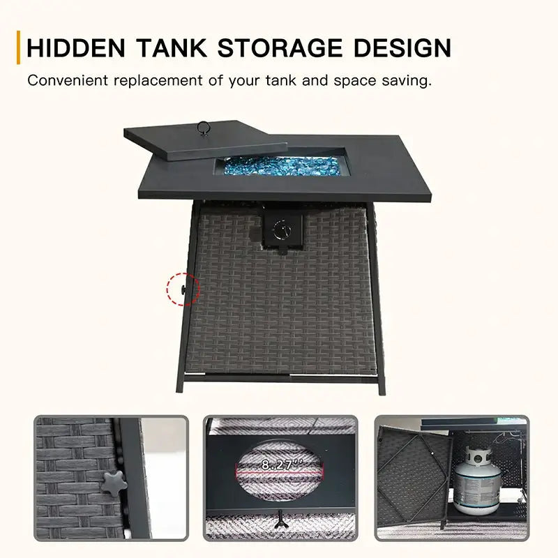 Domi Propane Fire Pits Square Table#size_28-inch