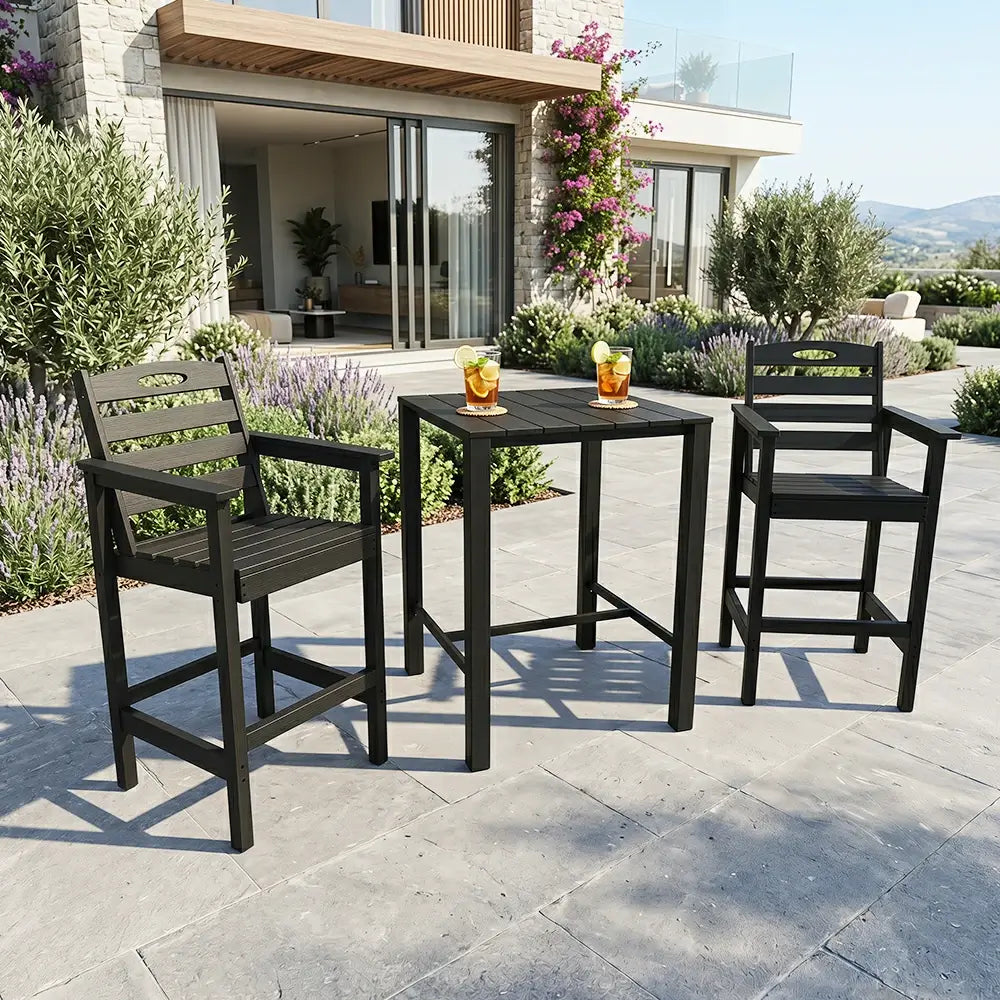HDPE Adirondack-Style Patio Bar Set