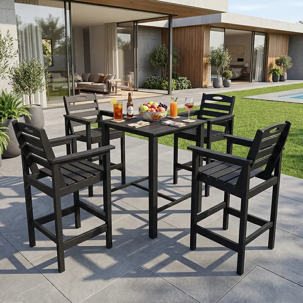 HDPE Adirondack-Style Patio Bar Set