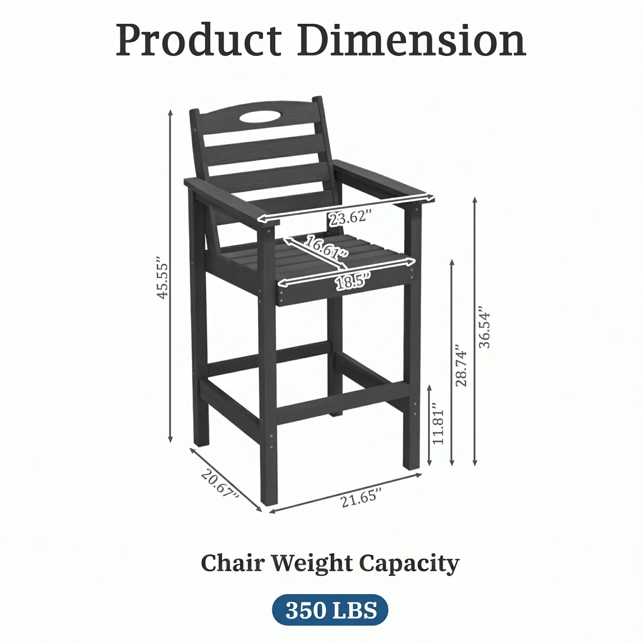 HDPE Adirondack-Style Patio Bar Set