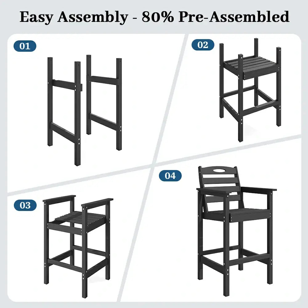 HDPE Adirondack-Style Patio Bar Set