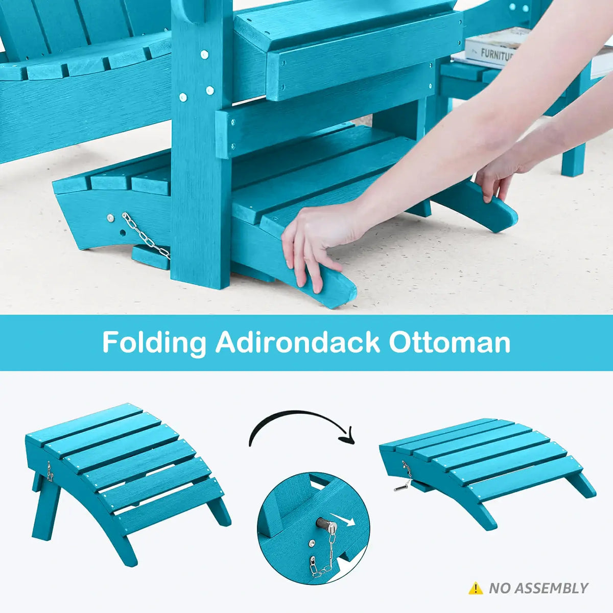 HDPE Folding Adirondack Ottoman