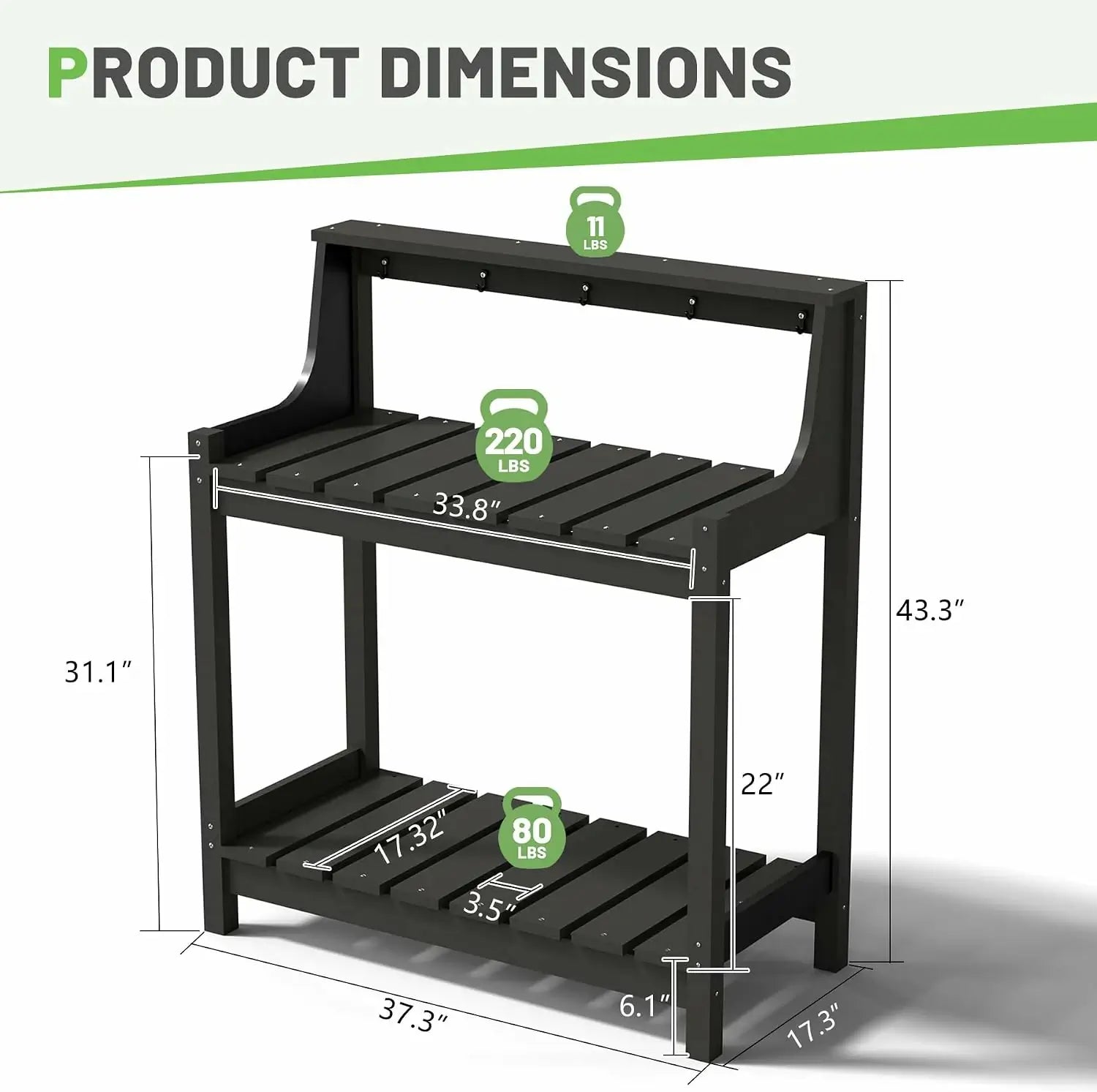 HDPE Outdoor Potting Bench Table