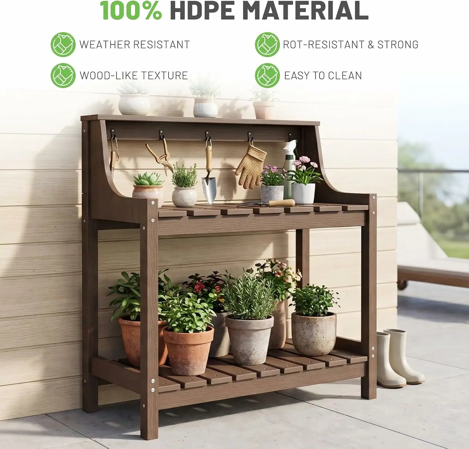 HDPE Outdoor Potting Bench Table