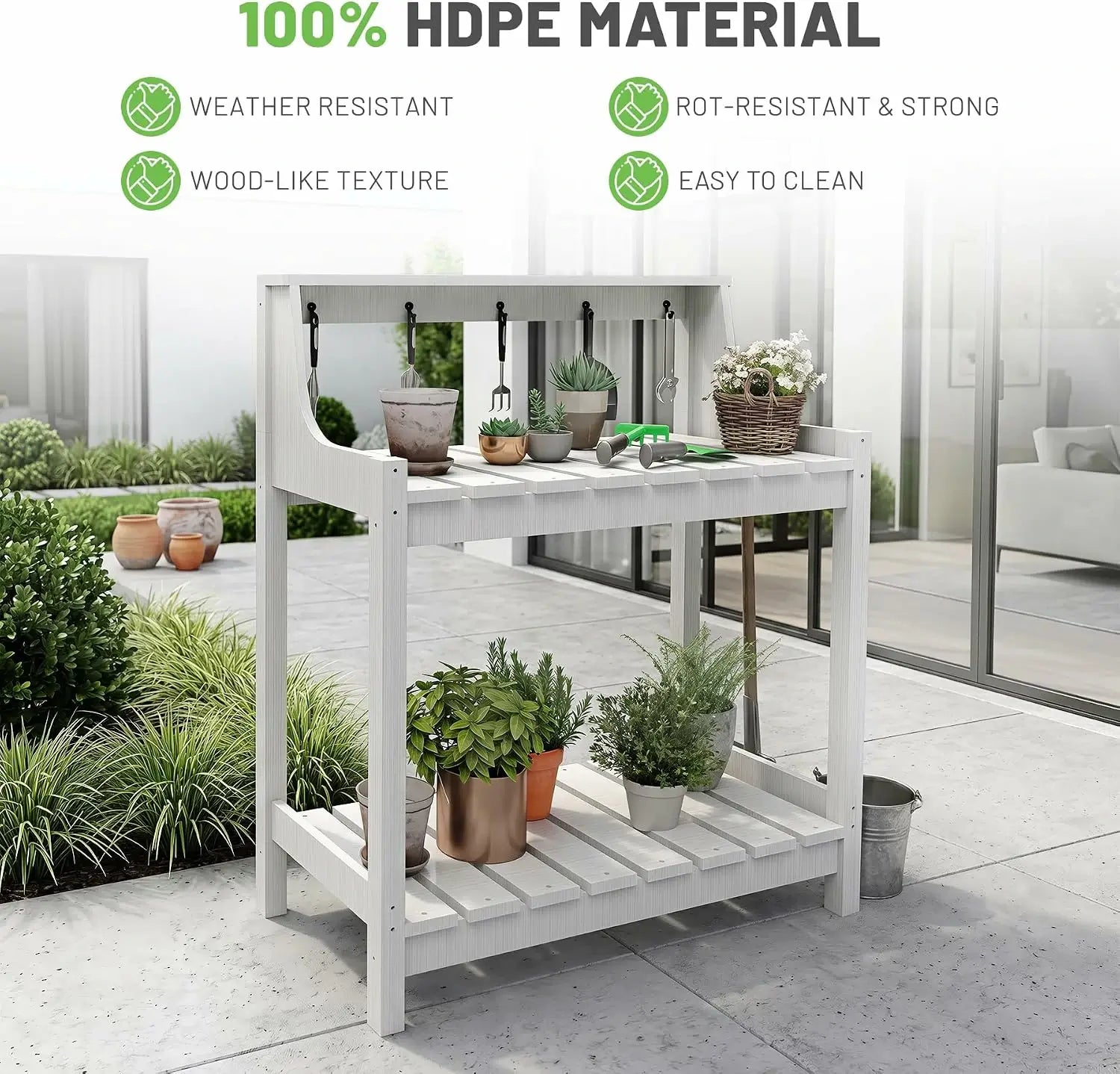 HDPE Outdoor Potting Bench Table
