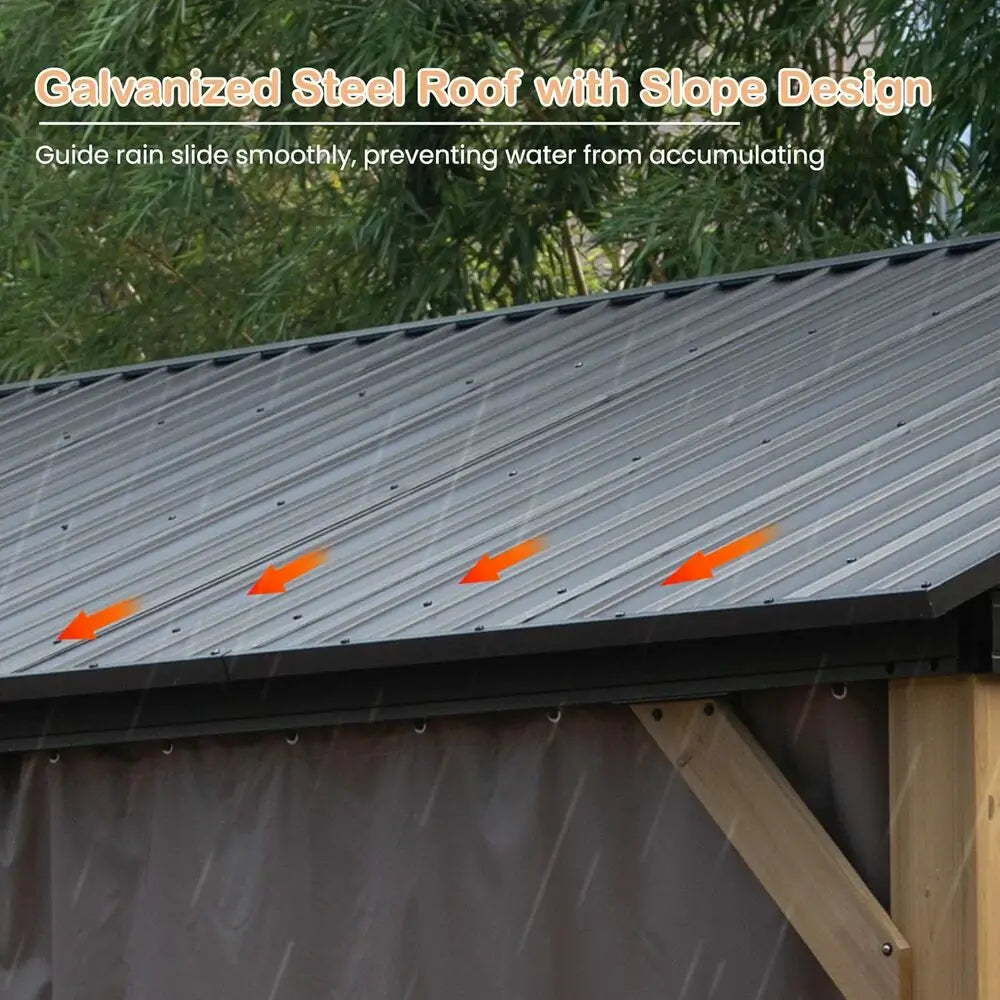 Domi Outdoor Living wood gazebo#size_12'x20' Gable Roof