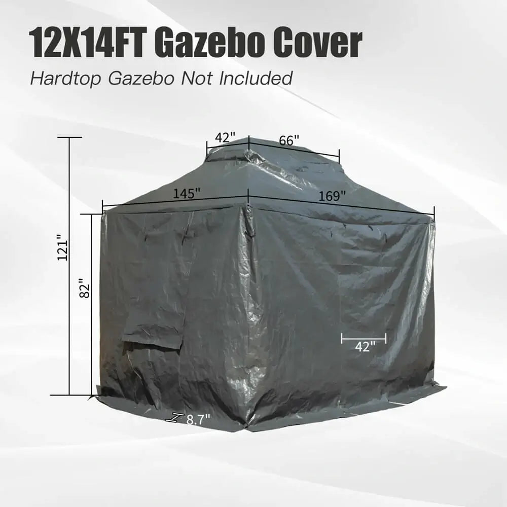 Gray Gazebo Cover#size_12' x 14'