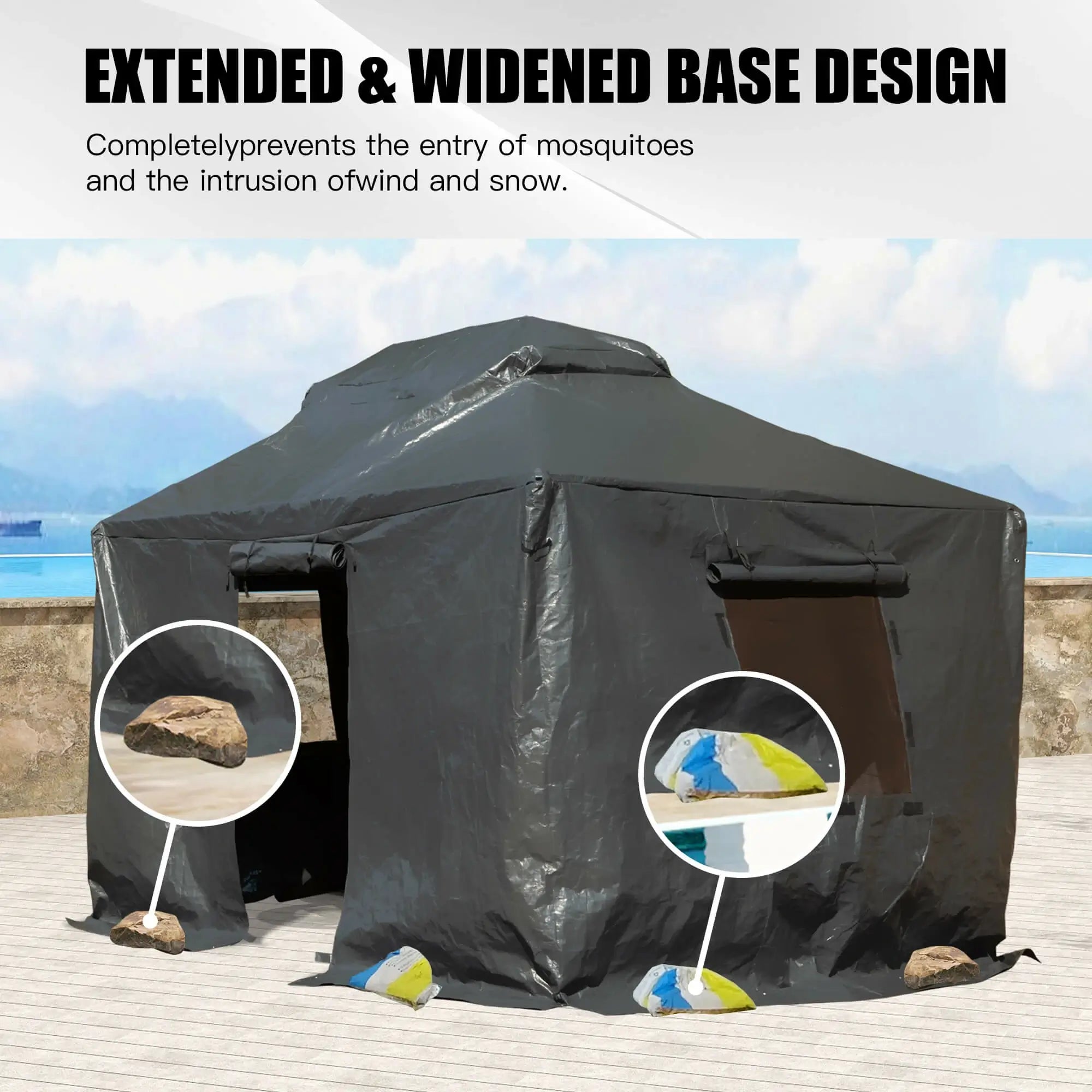 Universal Winter Gazebo Cover Gray