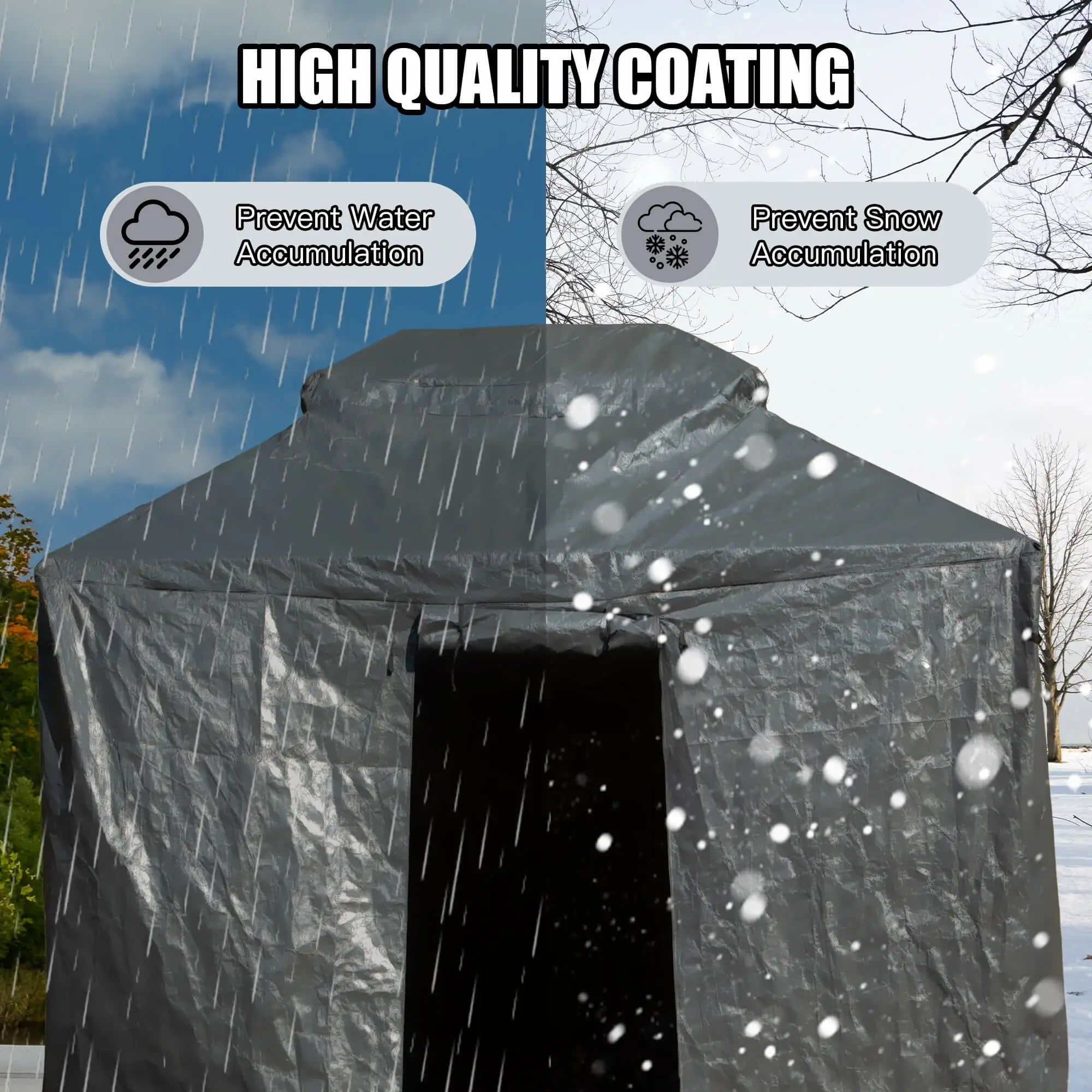 Universal Winter Gazebo Cover Gray