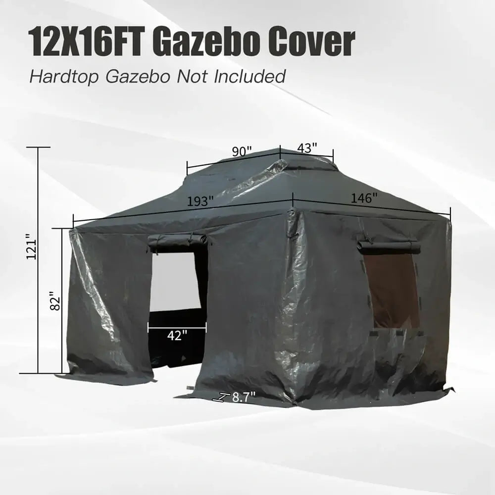 Gray Gazebo Cover#size_12' x 16'