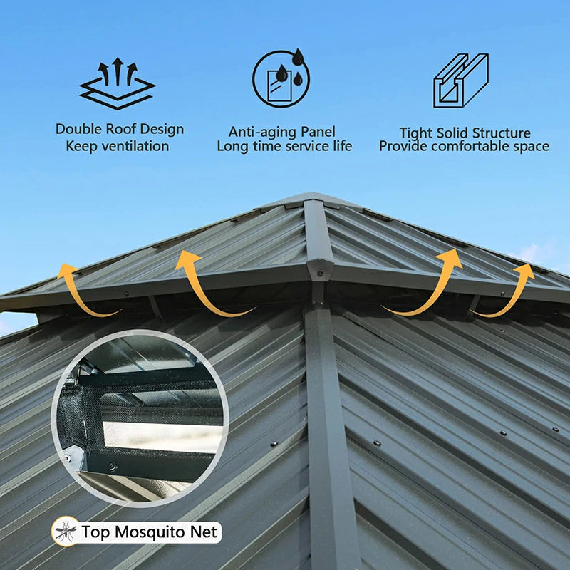 Domi Outdoor Living Hardtop Gazebo#size_12'x12'