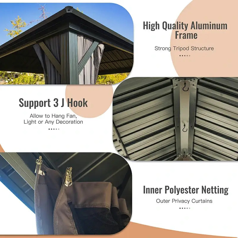 Domi Outdoor Living Hardtop Gazebo#size_12'x14'