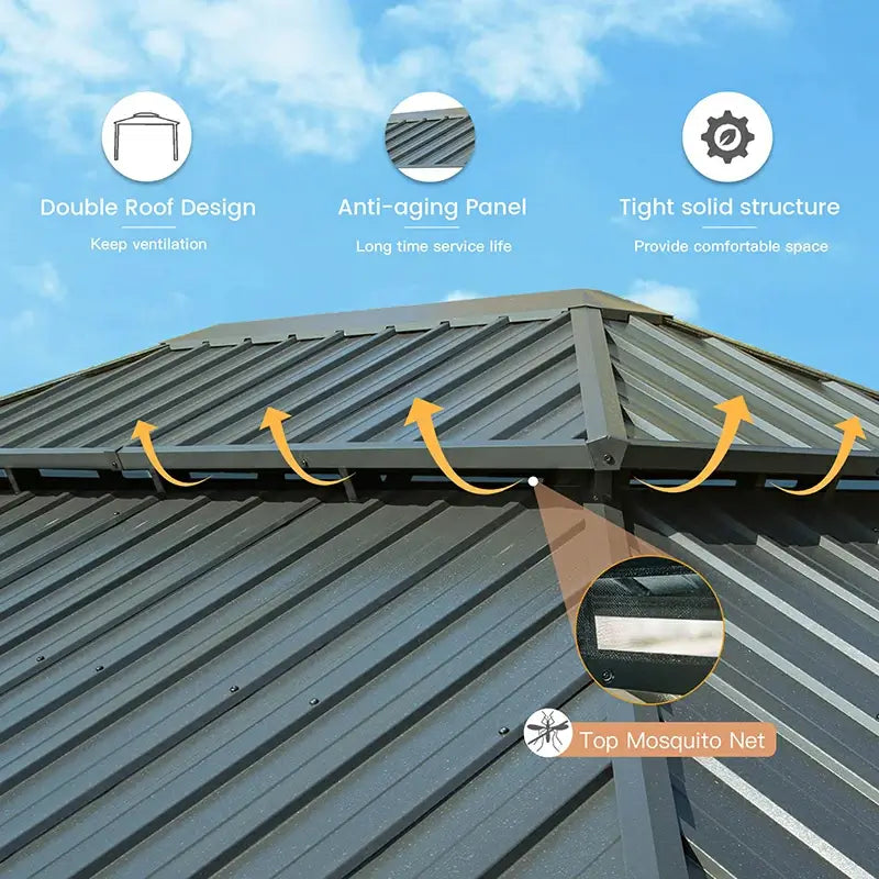 Domi Outdoor Living Hardtop Gazebo#size_12'x14'