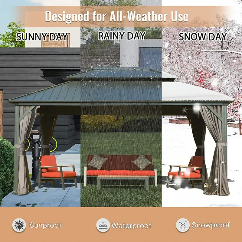 Domi Outdoor Living Hardtop Gazebo#size_12'x14'