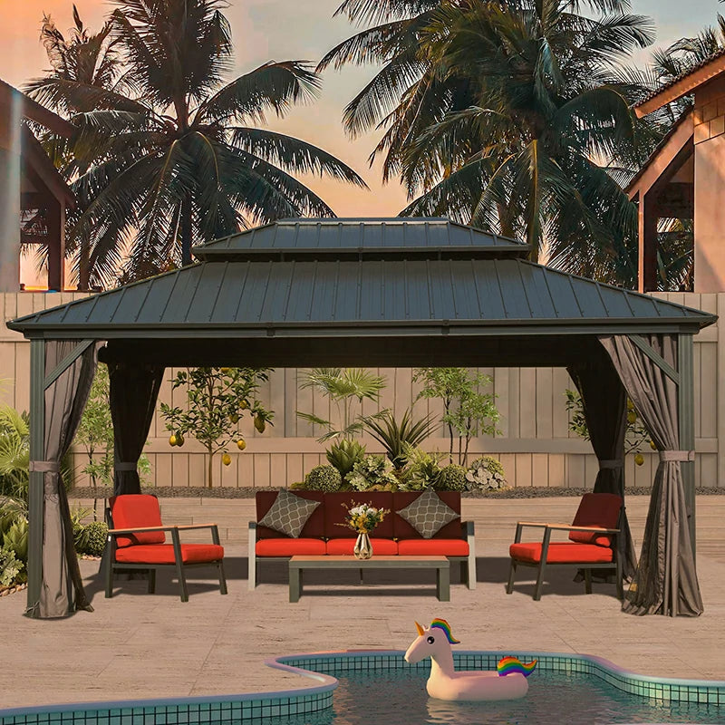 Domi Outdoor Living Hardtop Gazebo#size_12'x16'