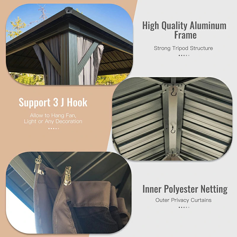 Domi Outdoor Living Hardtop Gazebo#size_12'x16'