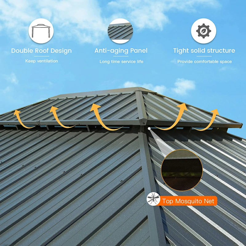 Domi Outdoor Living Hardtop Gazebo#size_12'x16'