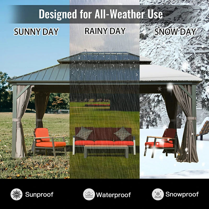 Domi Outdoor Living Hardtop Gazebo#size_12'x16'