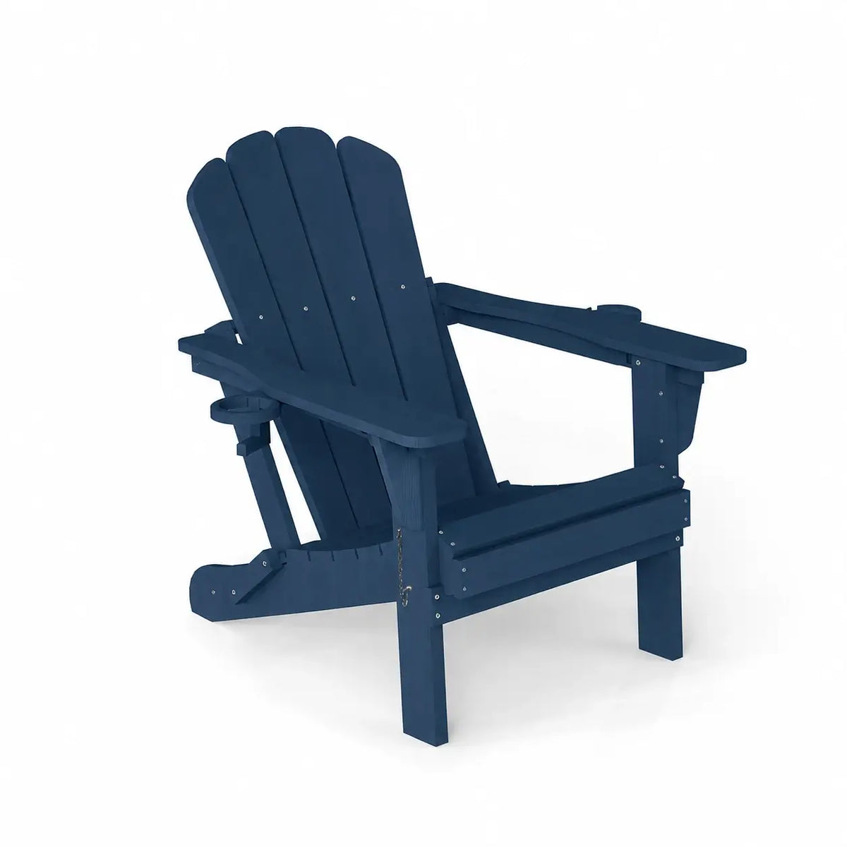 Domi Outdoor Living Dark Blue Adjustable HDPE Muskoka & Adirondack  Chair with Dual Cup Holders
