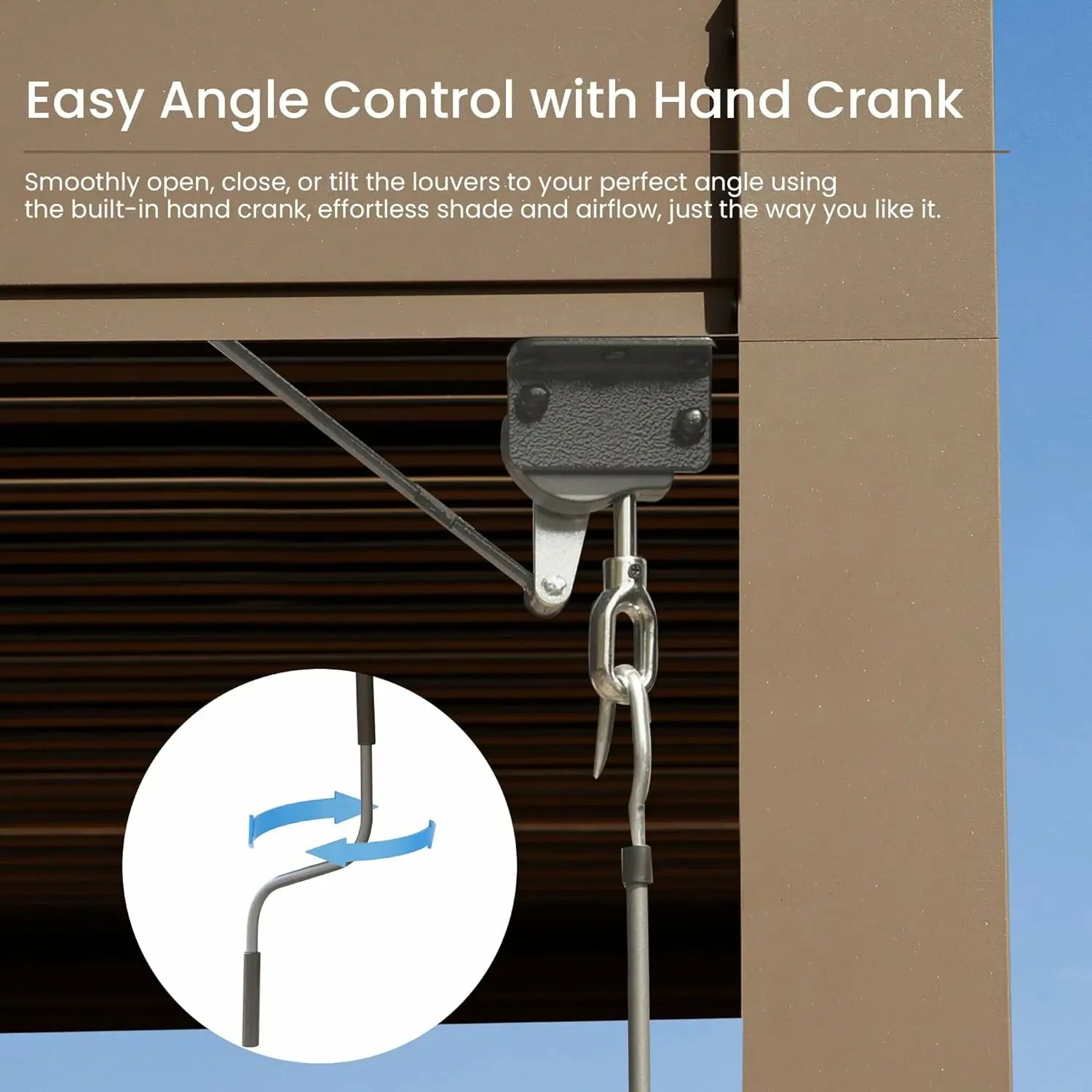 Domi Outdoor Living Louvered Pergola Brown#Size_10' x 10'