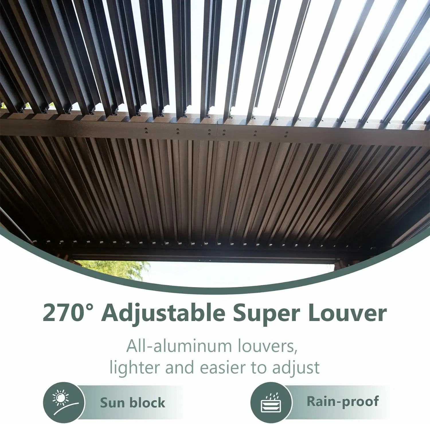 Domi Outdoor Living Louvered Pergola Brown#Size_10' x 12'