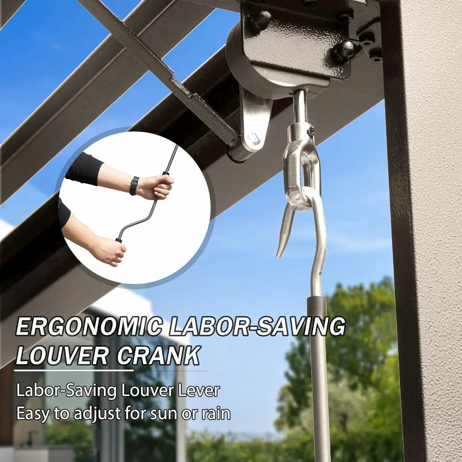 Domi Outdoor Living Louvered Pergola Brown#Size_10' x 12'