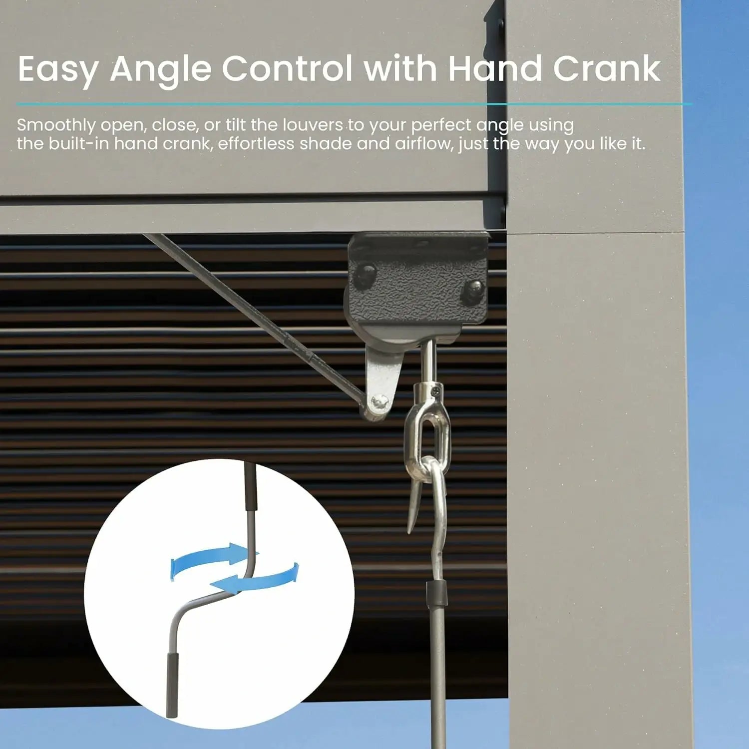 Domi Outdoor Living Louvered Pergola #Color_Gray #Size_10' x 10'