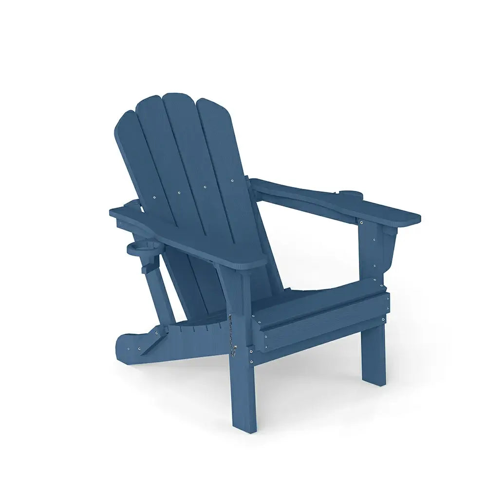 Domi Outdoor Living dark blue classic HDPE Muskoka Adirondack chair with dual cup holders
