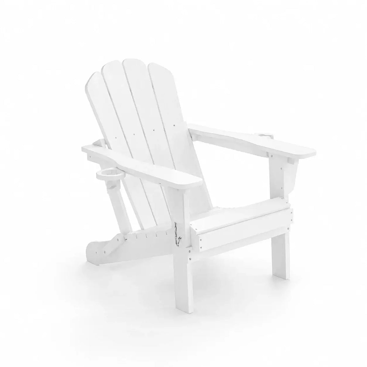 Domi Outdoor Living white classic HDPE Muskoka Adirondack chair with dual cup holders