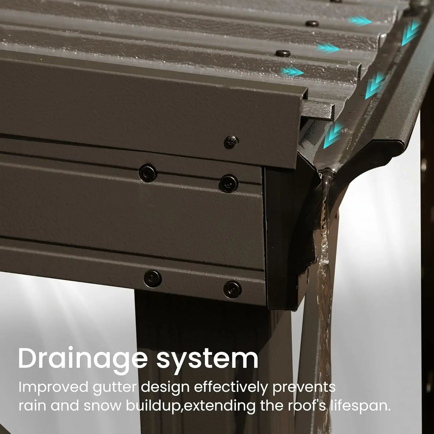 Galvanized Steel Wall-Mounted Hardtop Gazebo
