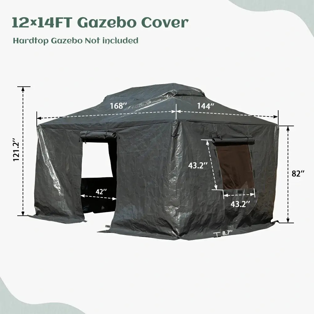 Gray Gazebo Cover#size_12' x 14'