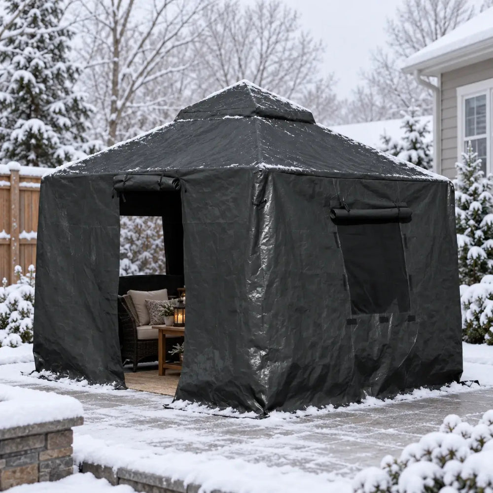 Universal Winter Gazebo Cover Gray
