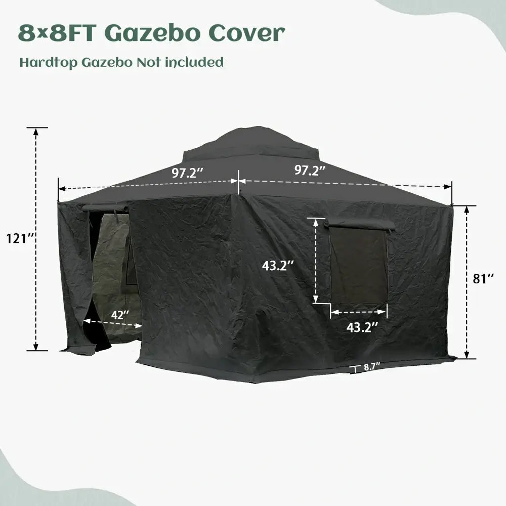 Gray Gazebo Cover#size_8' x 8'