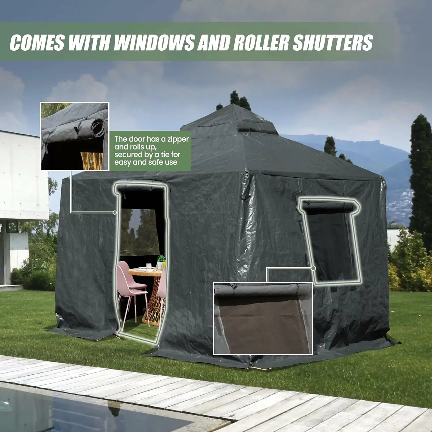 Universal Winter Gazebo Cover Gray