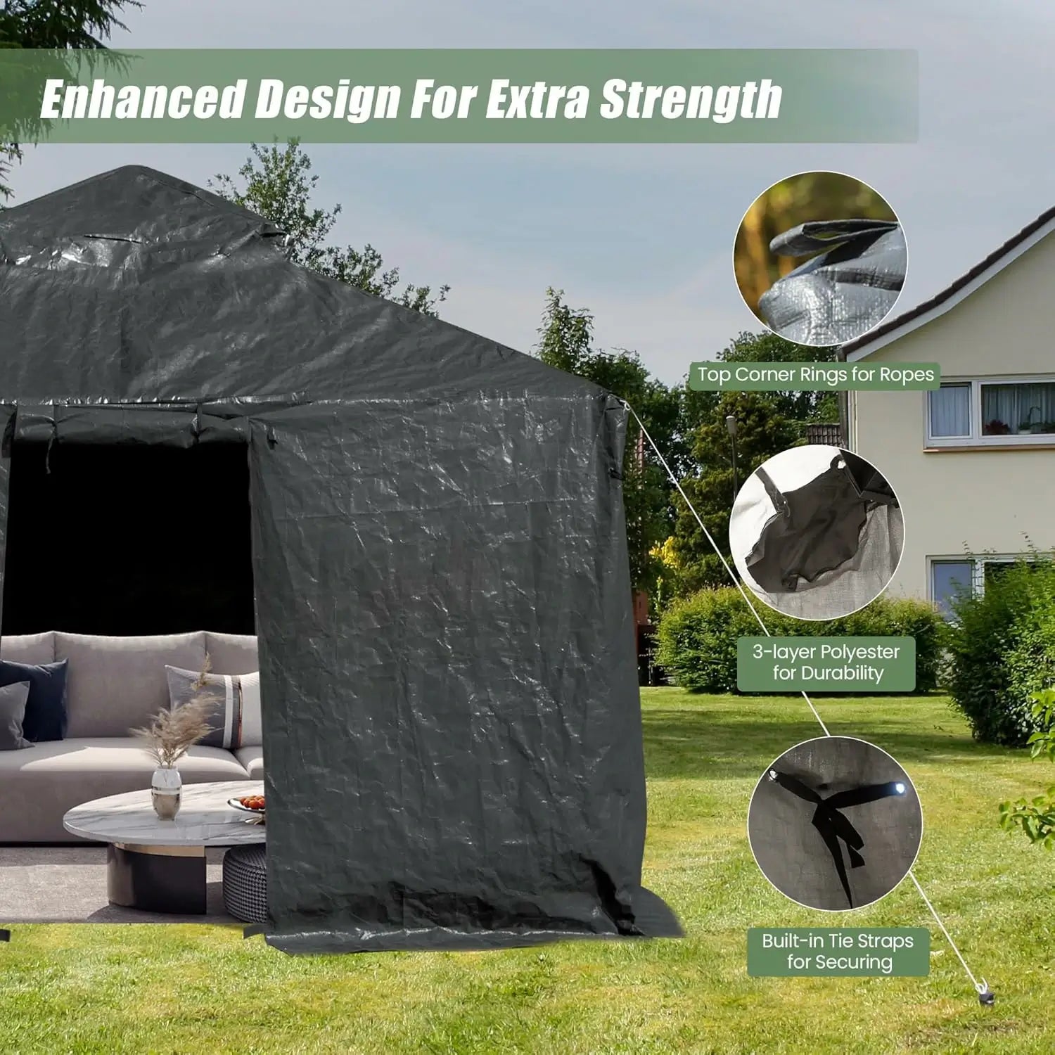 Universal Winter Gazebo Cover Gray