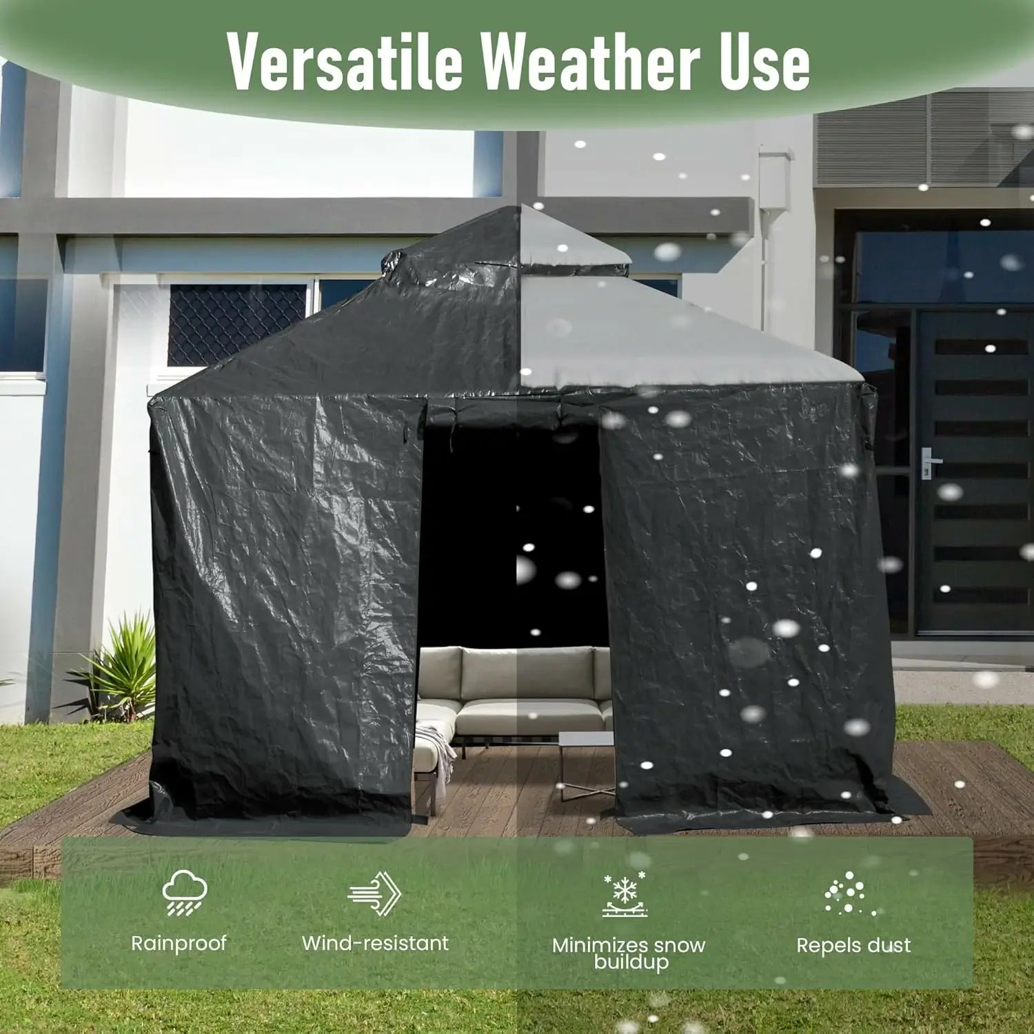 Universal Winter Gazebo Cover Gray