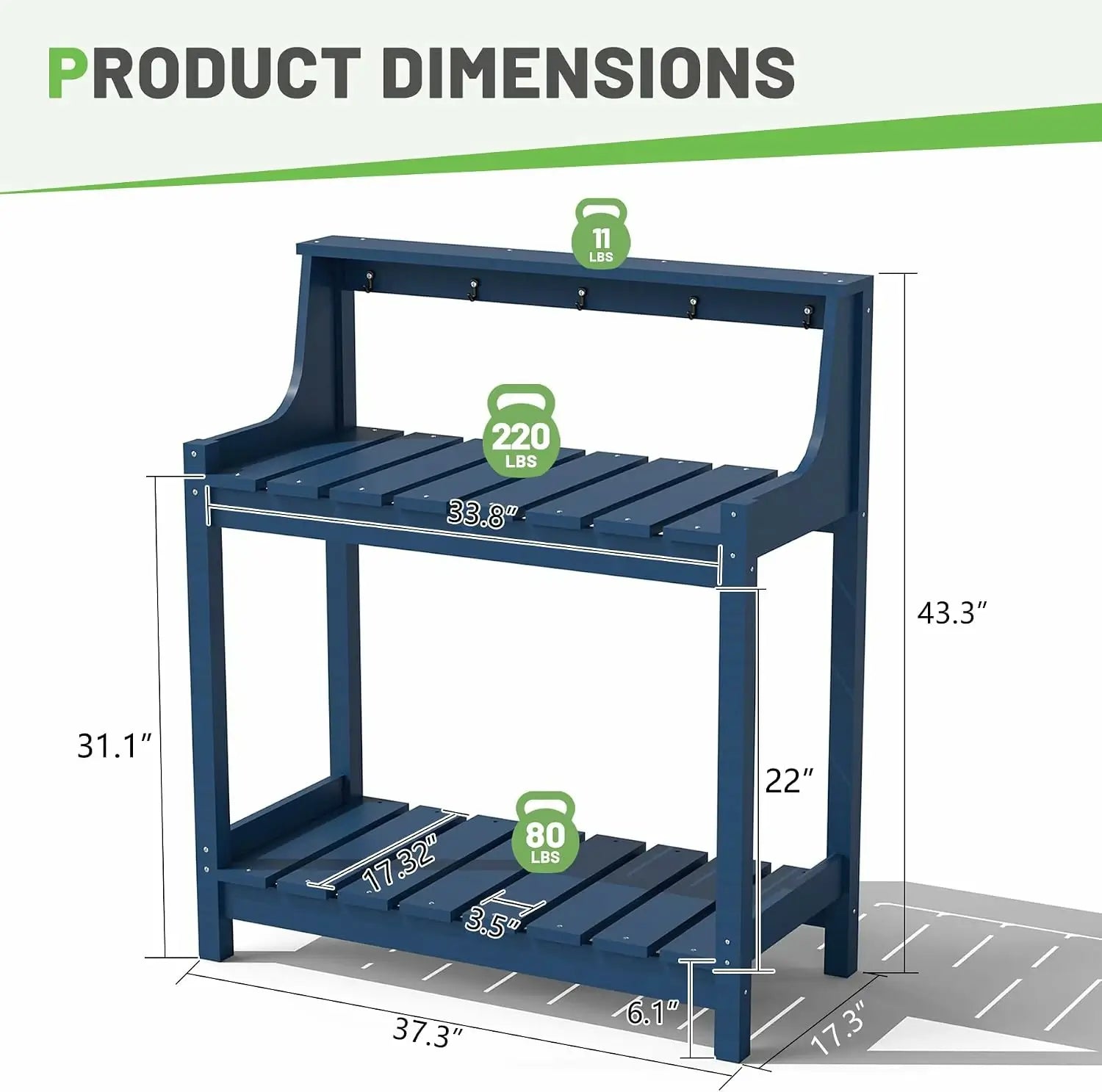 HDPE Outdoor Potting Bench Table