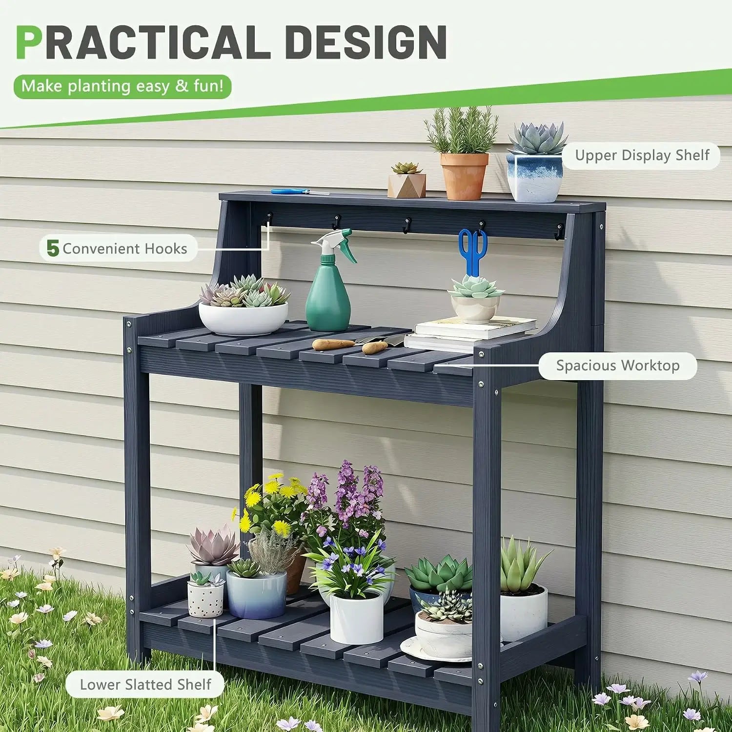HDPE Outdoor Potting Bench Table