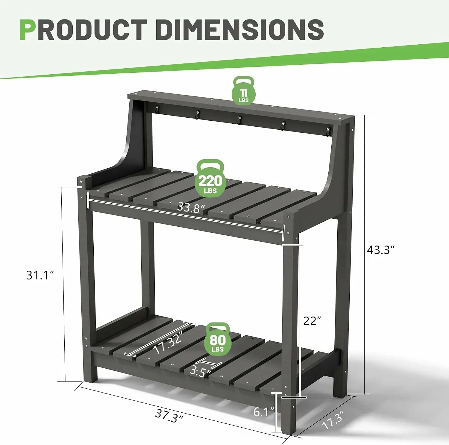 HDPE Outdoor Potting Bench Table