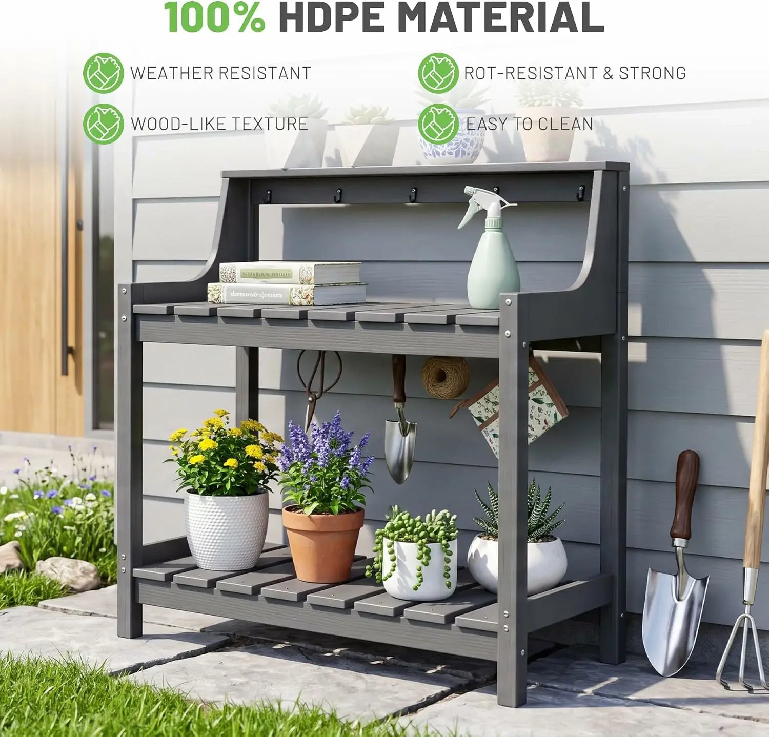 HDPE Outdoor Potting Bench Table