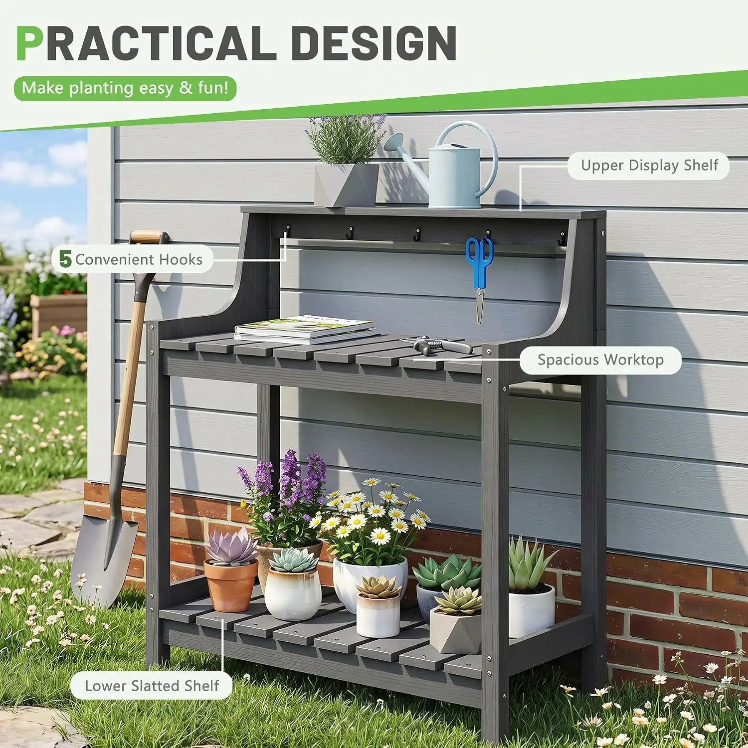 HDPE Outdoor Potting Bench Table