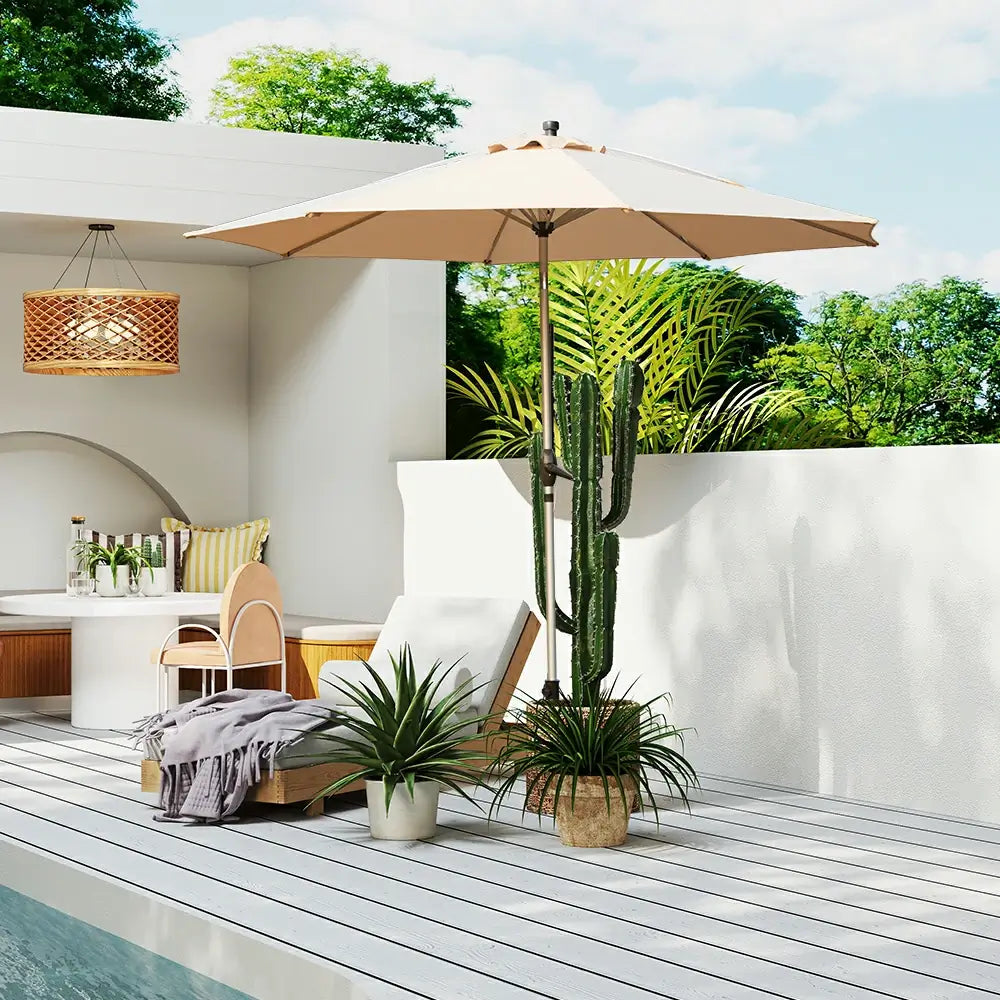 Patio Umbrella - 10 FT Aluminum Round Market Umbrella