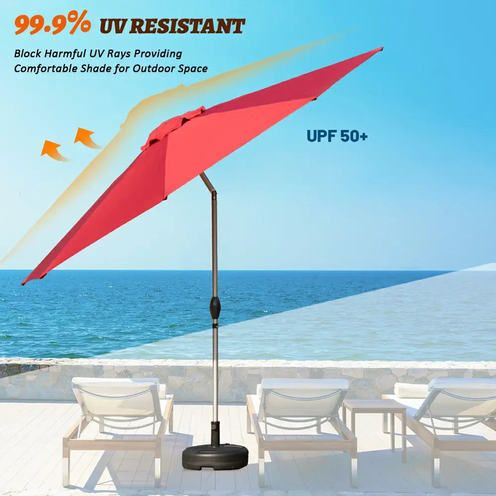 Patio Umbrella - 10 FT Aluminum Round Market Umbrella