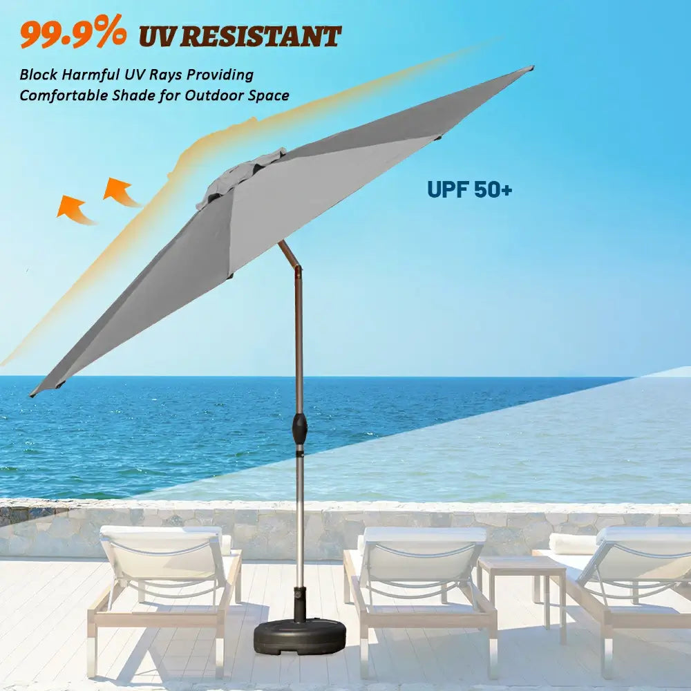 Patio Umbrella - 10 FT Aluminum Round Market Umbrella