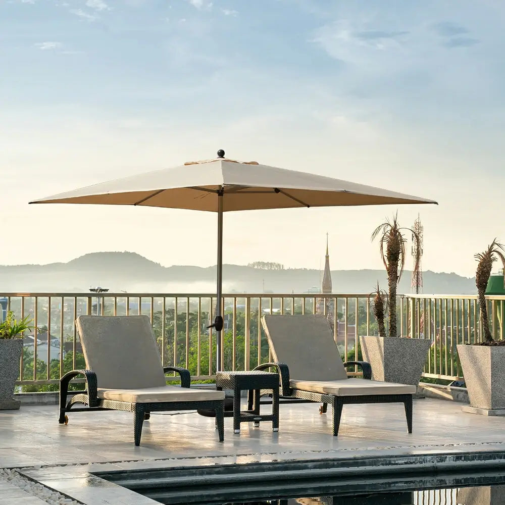 Patio Umbrella - 9FT x 11.5 FT Aluminum Rectangular Market Umbrella