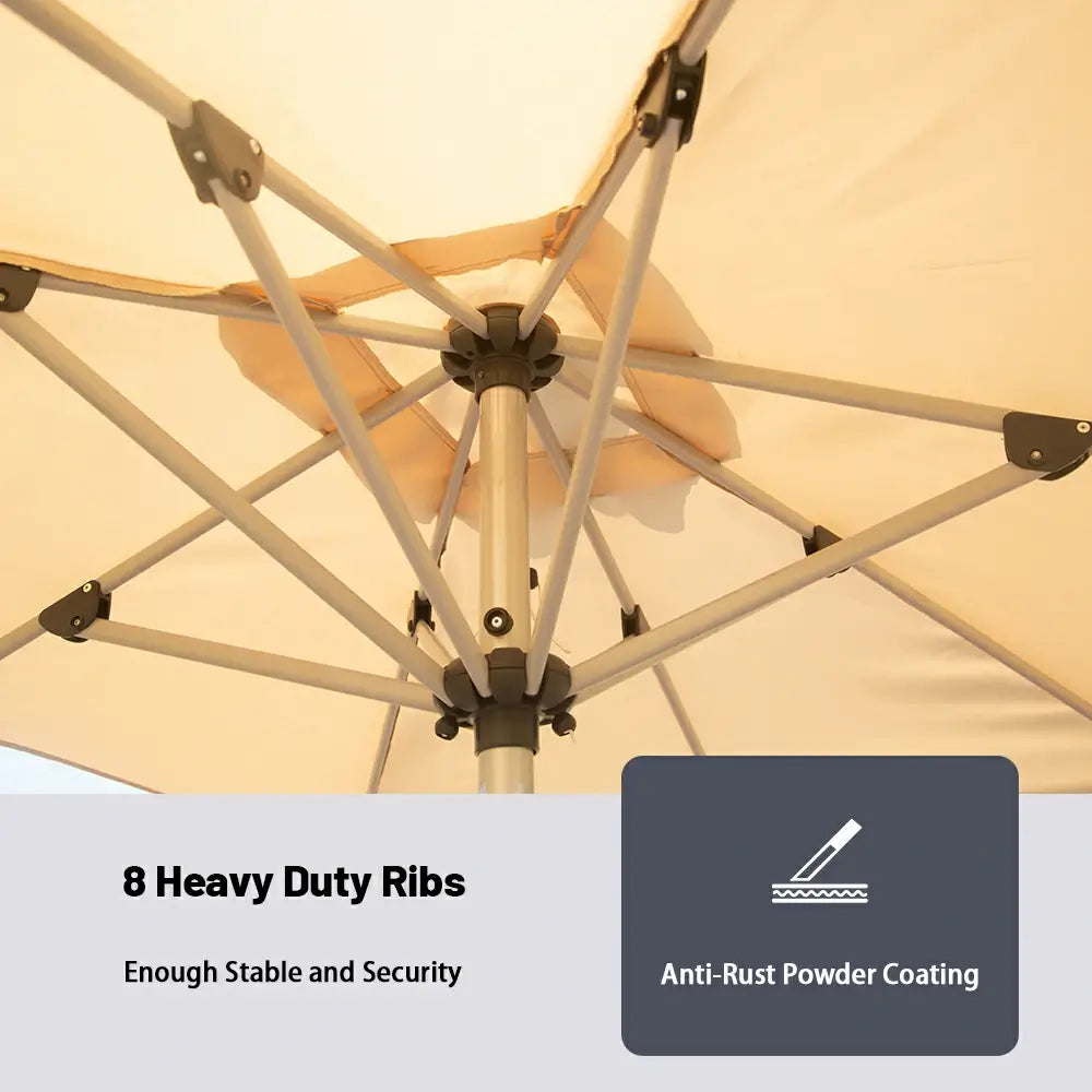 Patio Umbrella - 9FT x 11.5 FT Aluminum Rectangular Market Umbrella