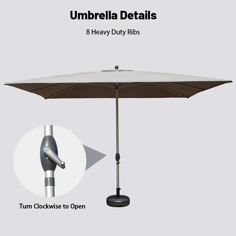 Patio Umbrella - 9FT x 11.5 FT Aluminum Rectangular Market Umbrella