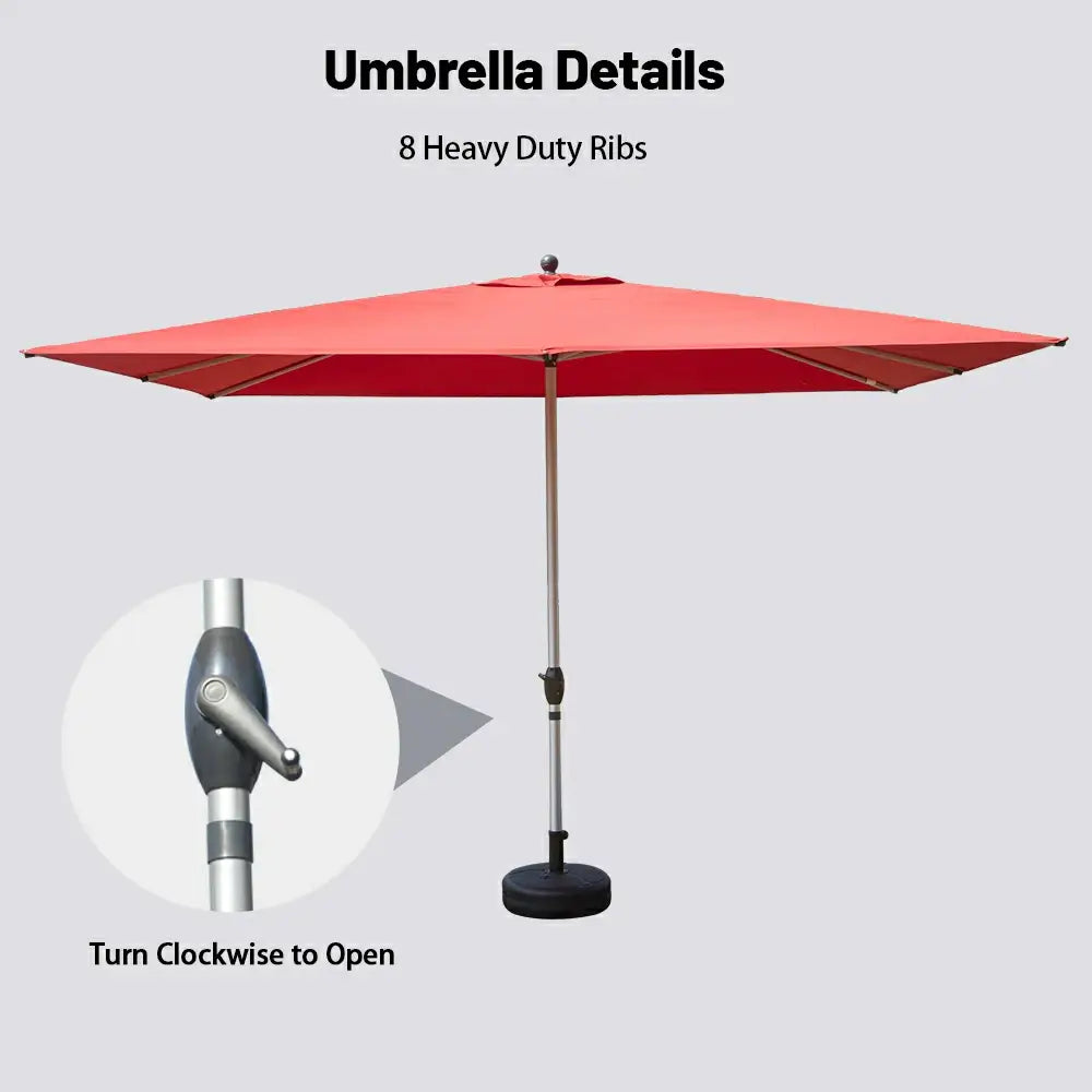Patio Umbrella - 9FT x 11.5 FT Aluminum Rectangular Market Umbrella